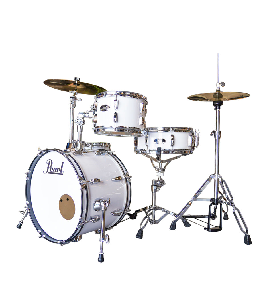 Pearl Roadshow 4-pcs Drum Set 1812B/1007T/1410F/1350S with Cymbal & Hardware Pure White Finish