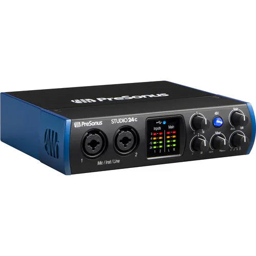 PreSonus Studio 24c Desktop 2x2 USB Type-C Audio/MIDI Interface - BHM Store