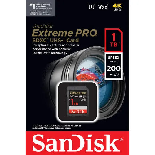 SanDisk 1TB Extreme PRO UHS-I 200mb/s. SDXC Memory Card