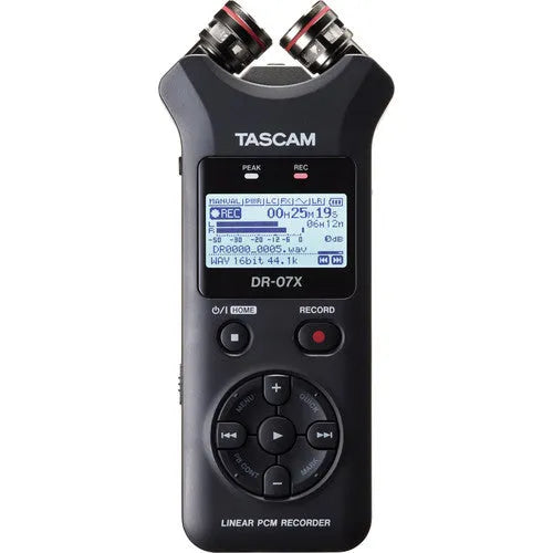 TASCAM DR-07X 2-Input / 2-Track Portable Audio Recorder with Onboard Adjustable Stereo Microphone - BHM Store
