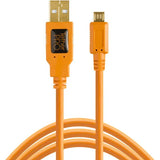 Tether Tools TetherPro USB 2.0 A Male to Micro-B 5-Pin Cable (15', Orange) - BHM Store