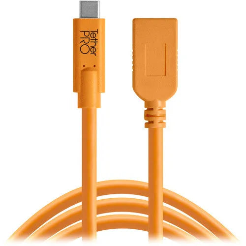 Tether Tools TetherPro USB Type-C to USB Type-A Extension Cable (15', Orange) - BHM Store