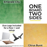 V-FLAT WORLD Duo-Board Double-Sided Background (Emerald City / Citrus Burst, 60 x 60cm)