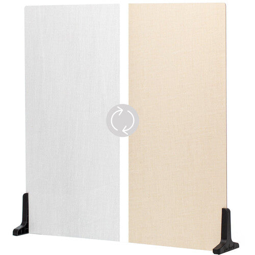 V-FLAT WORLD Duo-Board Double-Sided Background (Linen White / Linen Cream, 60 x 60cm)