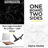 V-FLAT WORLD Duo-Board Double-Sided Background (Onyx Marble / Alpine Marble, 60 x 60cm)