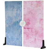 V-FLAT WORLD Duo-Board Double-Sided Background (Plastered Pink / Barn Door Blue, 60 x 60cm)