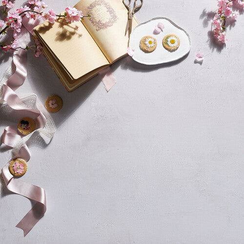 V-FLAT WORLD Duo-Board Double-Sided Background (Raw Concrete / Vintage Plaster, 60 x 60cm)