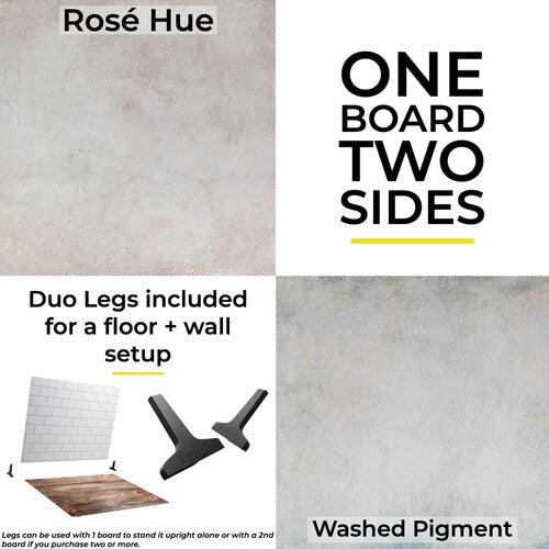 V-FLAT WORLD Duo-Board Double-Sided Background (Rose Hue / Washed Pigment, 60 x 60cm)