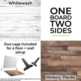 V-FLAT WORLD Duo-Board Double-Sided Background (Whitewash / Hickory Planks, 60 x 60cm)