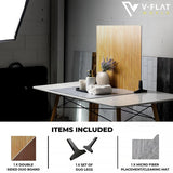 V-FLAT WORLD Duo-Board Double-Sided Background (Wood Slats Light/Wood Slats Dark, 60 x 60cm)