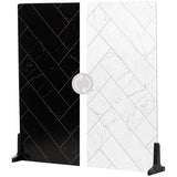 V-FLAT WORLD Duo-Board Double-Sided Background (Zigzag Marble White / Zigzag Marble Black, 60 x 60cm)