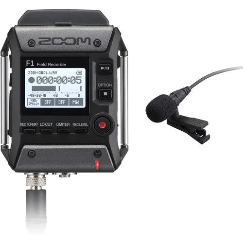 Zoom F1-LP 2-Input / 2-Track Portable Field Recorder with Lavalier Microphone - BHM Store